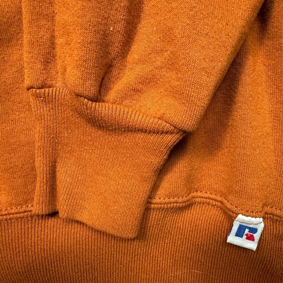 NCAA Texas Longhorns 90s Russell Made in USA Orange Crewneck - Picture 5 of 6